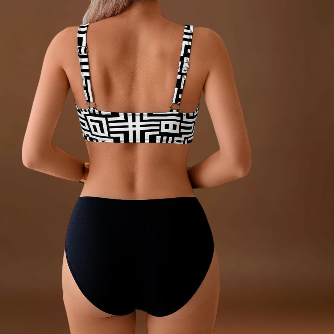 Helena - Biquíni elegante de duas peças com padrão