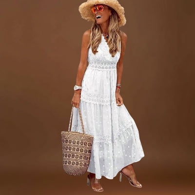 Lola - Vestido maxi com renda boho