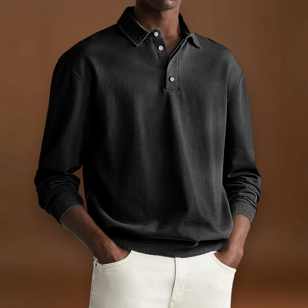 Elias – Polo com Botões e Cor Lisa