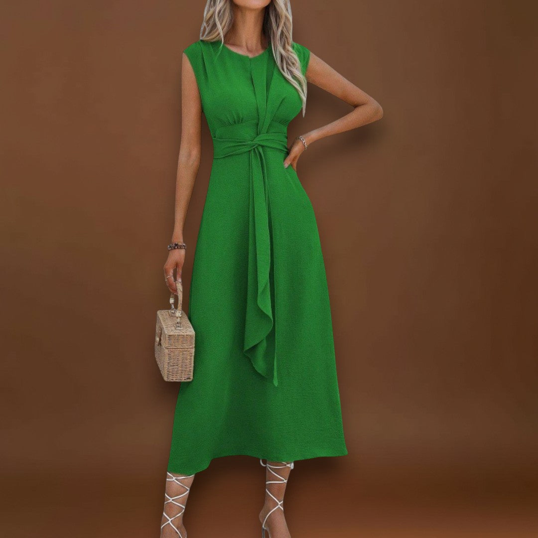 Emilia - Vestido maxi elegante sem mangas e gola redonda