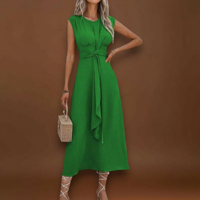 Emilia - Vestido maxi elegante sem mangas e gola redonda