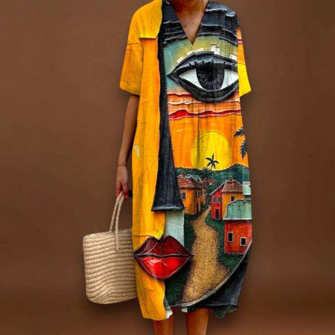 Daniela – Vestido de verão arejado até ao joelho