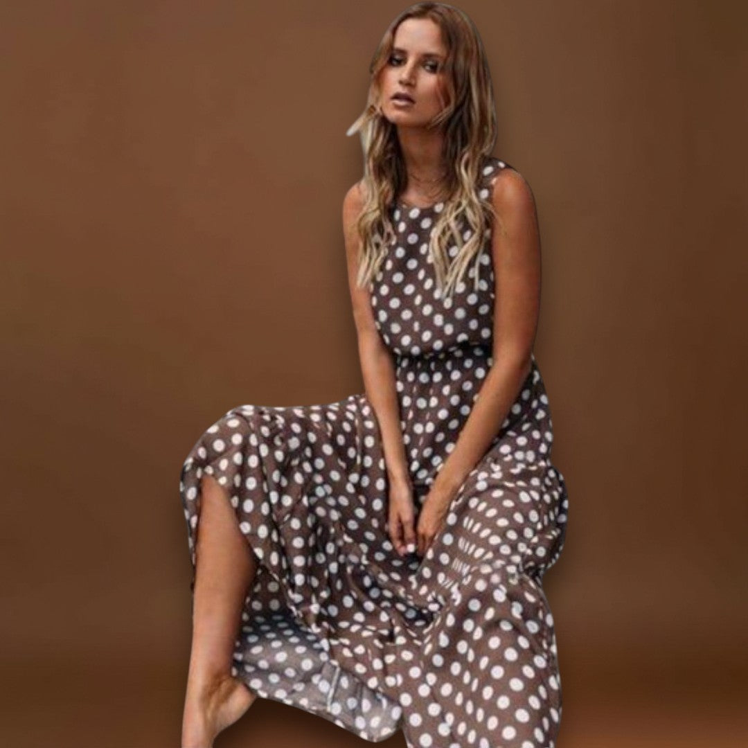 Dona - Vestido midi Boho com bolinhas