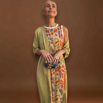 Julia – Vestido maxi com casaco a condizer