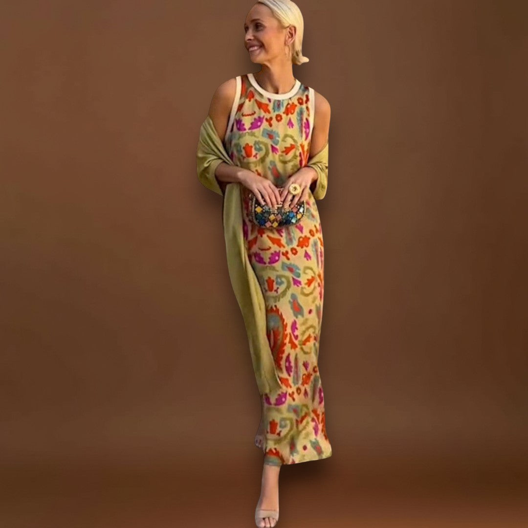 Julia – Vestido maxi com casaco a condizer